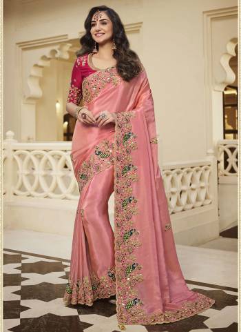 Grab These Designer Saree in Fine Colored Pair With Desiggner Blouse.These Saree And Blouse Are Fabricated On Art Silk.Its Beautified With Heavy Designer Embroidery Work.