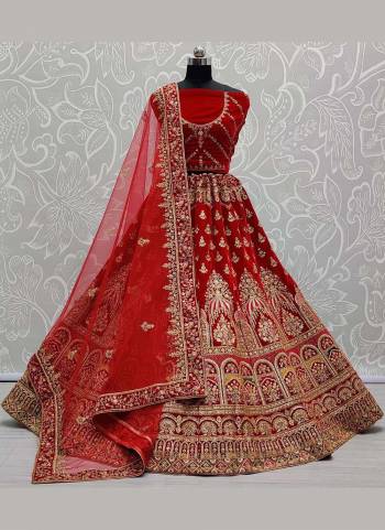 For A Designer Look,Grab These lehena in Fine Colored.These Lehenga And Blouse Are Fabricated On Velvet Pair With Soft Net Dupatta.Its Beautified Wth Designer Work.