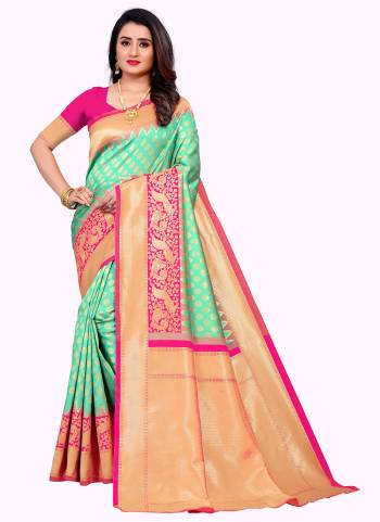 For A Beautiful Look,Grab These Saree in Beautiful Colored Pair With Contrast Color Blouse.These Saree And Blouse Are Fabricated On Cotton.Its Beautified With Heavy Wevon Designer Work.