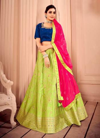 For A Beautiful Look,Grab These Lehenga Choli in All Over Fine Colored.These Lehenga And Blouse Are Fabricated On Silk Pair With Silk Dupatta.Its Beautified With Wevon Designer,Embroidery Work.