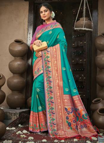 Grab These Beautiful Saree in All Over Fine Colored.These Saree And Blouse Are Fabricated On Paithani Silk.Its Beautified With Heavy Weaving Designer Work.