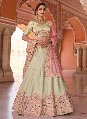 For A Designer Look, Grab These Heavy Designer Lehenga in All Over Beautiful Colored.These Lehenga And Blouse Are Fabricated On Satin Pair With Soft Net Dupatta.Its Beautified With Heavy Designer Work.