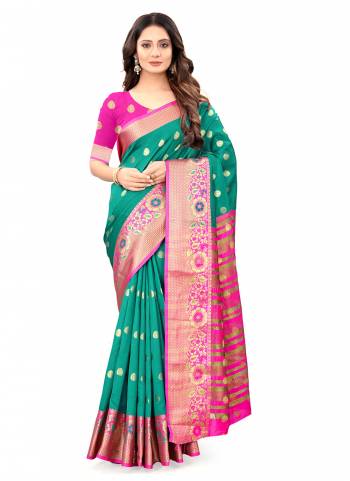 Elegant And Lovely Patterned Saree is Here in Fine Colored.These Saree And Blouse Are Fabricated On Litchi Silk.Its Beautified With Heavy Wevon Designer Work.