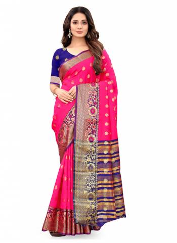 Elegant And Lovely Patterned Saree is Here in Fine Colored.These Saree And Blouse Are Fabricated On Litchi Silk.Its Beautified With Heavy Wevon Designer Work.