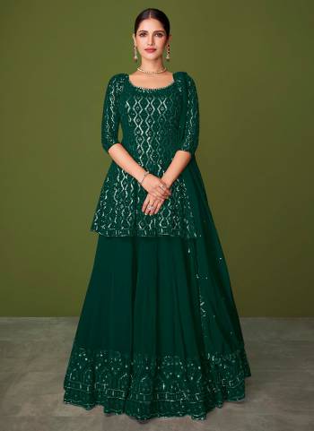 Grab These Designer Semi Stiched Suit in All Over Fine  Colored.These Top And Bottom Are Fabricated On Georgette pair With Georgette Dupatta.Its Beautified With Heavy Designer Work.