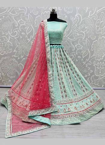 For A Beautiful Look,Grab These Pretty Colored Lehenga Choli.These Bloue And Lehenga Are Fabricated On Georgette Pair With Soft Net Dupatta.Its Beautified With Heavy Designer Work.