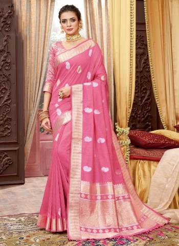 Shine Bright Wearing This Beautiful Colored Saree.These Saree And Blouse Are Fabrucated On Cotton.Its Beautified With Heavy Wevon Designer Work.