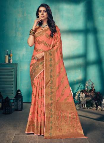 Shine Bright Wearing This Beautiful Colored Saree.These Saree And Blouse Are Fabrucated On Cotton.Its Beautified With Heavy Wevon Designer Work.