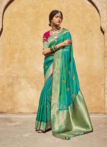 Grab These Different Looking Saree in Beautiful Colored Pair With Blouse.These Saree And Blouse Are Fabricated On Silk.Its Beautified With Heavy Weaving Designer,Embroidery Work.