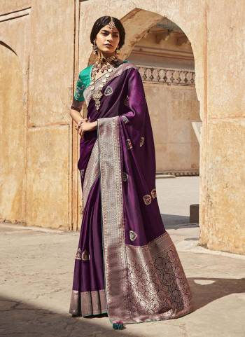 Grab These Different Looking Saree in Beautiful Colored Pair With Blouse.These Saree And Blouse Are Fabricated On Silk.Its Beautified With Heavy Weaving Designer,Embroidery Work.