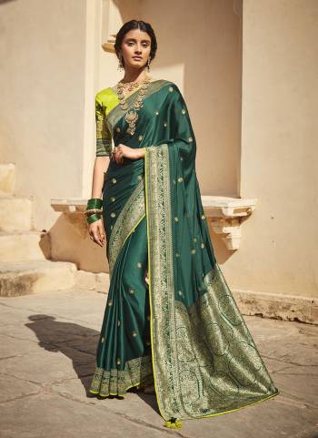 Grab These Different Looking Saree in Beautiful Colored Pair With Blouse.These Saree And Blouse Are Fabricated On Silk.Its Beautified With Heavy Weaving Designer,Embroidery Work.