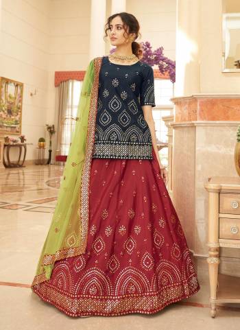 Royal And Elegant Looking Designer Lehenga Choli is Here in Fine Colored.These Lehenga And Blouse Are Fabricated On Chinon Pair With Net Dupatta.Its Beautified With Heavy Designer Work.