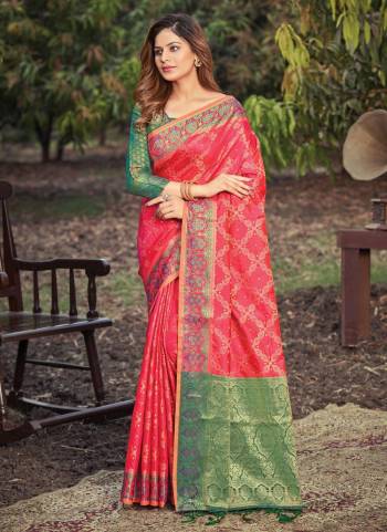 Grab These Saree in Beautiful Colored Pair With Blouse.These Saree And Blouse Are Fabricated On Banarasi Silk.Its Beautified With Woven Designer Work.