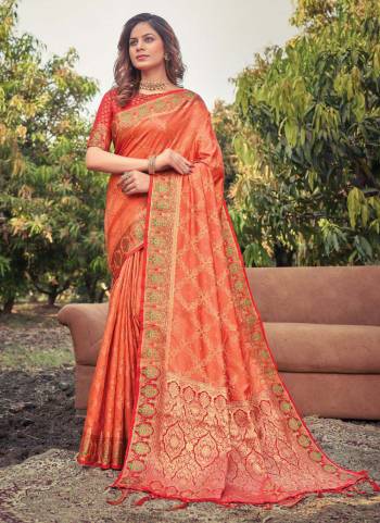 Grab These Saree in Beautiful Colored Pair With Blouse.These Saree And Blouse Are Fabricated On Banarasi Silk.Its Beautified With Woven Designer Work.