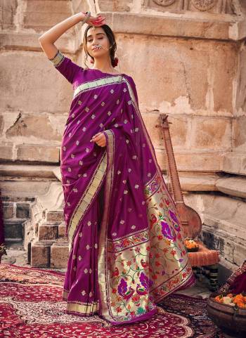 Grab These Saree in Beautiful Colored Pair With Blouse.These Saree And Blouse Are Fabricated On Banarasi Silk.Its Beautified With Woven Designer Work.