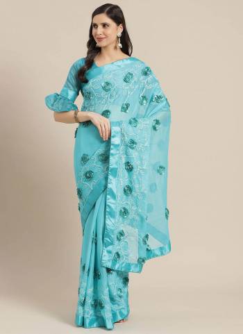 Grab These Saree in Fine Colored.These Saree is Fabricated On Chiffon Pair With Bangori Silk Blouse.Its Beautified With Designer Embroidery Work.