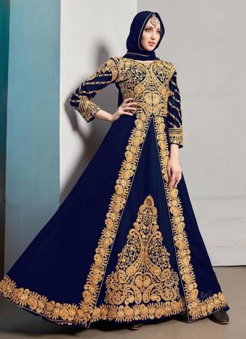 For A Designer Look,Grab These Suit in All Over Fine Colored.These Top And Dupatta Are Fabricated On Georgette Pair With Santoon Bottom.Its Beautified With Designer Heavy Embroidery,Stone Work. 