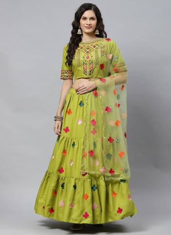 Grab These Designer Lehenga Choli in Beautiful Colored.These Lehenga And Blouse Are Fabricated On Cotton pair With Net Dupatta.Its Beautified With Thread,Sequance Embroidery Work.