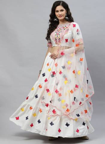 Grab These Designer Lehenga Choli in Beautiful Colored.These Lehenga And Blouse Are Fabricated On Cotton pair With Net Dupatta.Its Beautified With Thread,Sequance Embroidery Work.