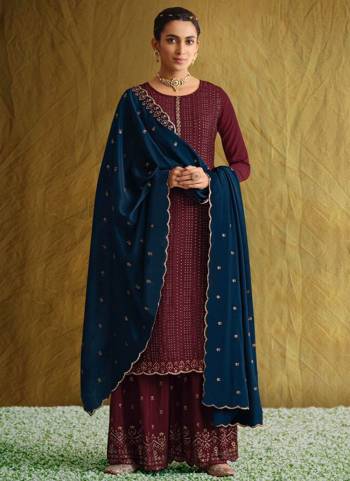 For A Different Look,Grab These Sharara Suit in All Over Fine Colored.These Top And Bottom Are Fabricated On Chinon Pair WIth Chinon Dupatta.Its Beautified With Heavy Designer Embroidery Work.