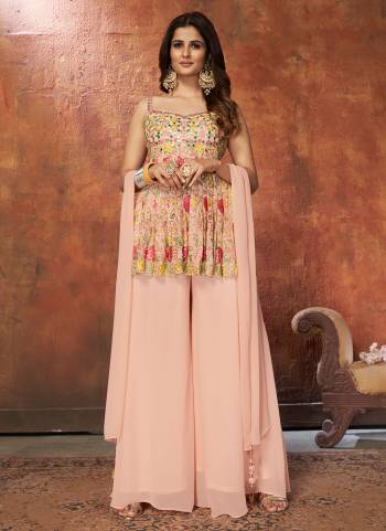 Grab These Sharara Suit in All Over Fine Colored.These Top And Bottom Are Fabricated On Georgette Pair With Georgette Dupatta.its Beautified With Designer Work.