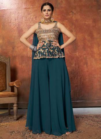 Grab These Sharara Suit in All Over Fine Colored.These Top And Bottom Are Fabricated On Georgette Pair With Georgette Dupatta.its Beautified With Designer Work.