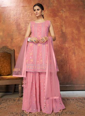 Grab These Sharara Suit in All Over Fine Colored.These Top And Bottom Are Fabricated On Georgette Pair With Georgette Dupatta.its Beautified With Designer Work.