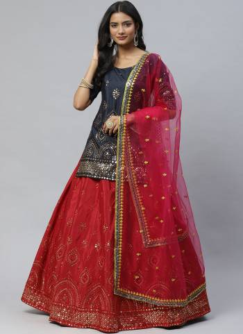 For A Designer Look,Grab These Lehenga Choli in All Over Fine Colored.These Lehenga And Blouse Are Fabricated on Chinon Pair With Net Dupatta.Its Beautified With Gotta Patti,Thread,Sequance Embroidery Work.