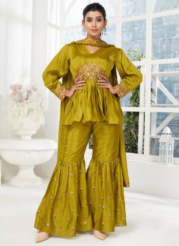 For A Beautiful Look,Grab These Readymade Sharara Suit in All Over Fine Colored.These Top And Bottom Are Fabricated OnChinonk Pair With Chinon Dupatta.Its Beautified With  Sequance Embroidery Work.