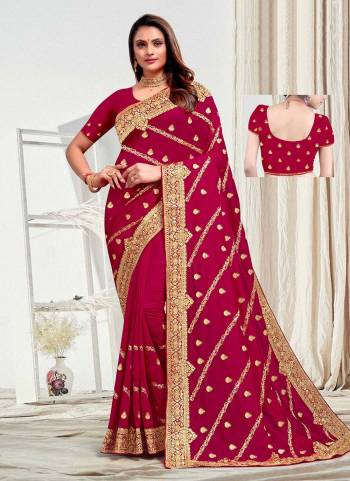 Grab These Designer Saree in All Over Fine Colored.These Saree And Blouse Are Fabricated On Vichitra Silk.Its Beautified With Designer Work.