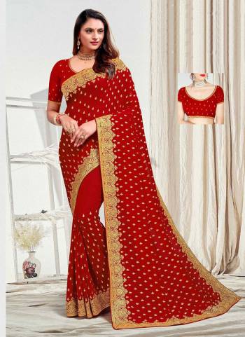 Grab These Designer Saree in All Over Fine Colored.These Saree And Blouse Are Fabricated On Vichitra Silk.Its Beautified With Designer Work.