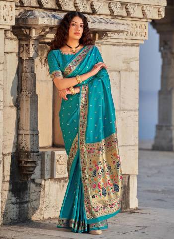 Grab These Fancy Saree in All Over Fine Colored.These Saree And Blouse Are Fabricated On Banarasi Silk.Its Beautified With Exclusive Wevon Paithani Designer Work. 