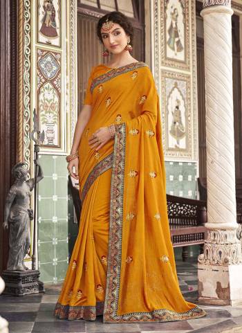 Grab These Saree in All Over Fine Colored.These Saree And Blouse Are Fabricated Vichitra Silk.Iits Beautified  With  Designer Embroidery Work.