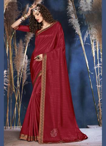 Grab These Saree in All Over Fine Colored.These Saree And Blouse Are Fabricated On Vichitra Silk.Its Beautified With  Designer Swarovski Work.