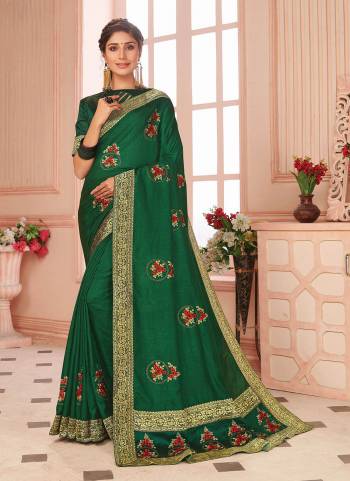 For A Beautiful Look,Grab These Saree in All Over Fine Colored.These Saree And Blouse Are Fabricated On Vichitra Silk.Its Beautified With  Designer Embroidery Work.