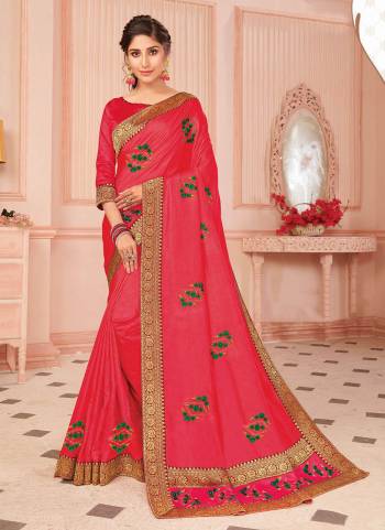 For A Beautiful Look,Grab These Saree in All Over Fine Colored.These Saree And Blouse Are Fabricated On Vichitra Silk.Its Beautified With  Designer Embroidery Work.