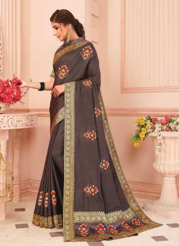 For A Beautiful Look,Grab These Saree in All Over Fine Colored.These Saree And Blouse Are Fabricated On Vichitra Silk.Its Beautified With  Designer Embroidery Work.