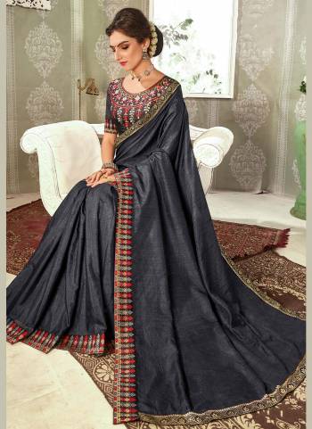 For A Casual Wear,Grab These Saree in Fine Colored.These Saree And Blouse Are Fabricated On Vichitra Silk.Its Beautified With Wevon Border And Embroidery Work.