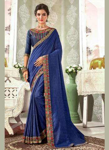 For A Casual Wear,Grab These Saree in Fine Colored.These Saree And Blouse Are Fabricated On Vichitra Silk.Its Beautified With Wevon Border And Embroidery Work.