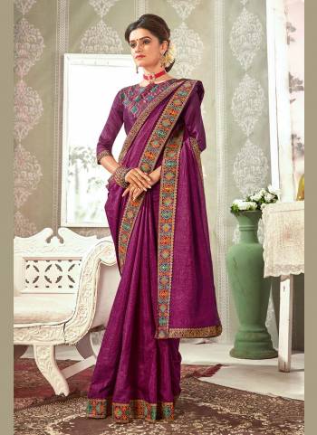 For A Casual Wear,Grab These Saree in Fine Colored.These Saree And Blouse Are Fabricated On Vichitra Silk.Its Beautified With Wevon Border And Embroidery Work.