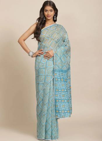 Garb These Saree in Fine Colored.These Saree is Fabricated On Cotton Blend Pair With Art Silk Blouse.Its Beautified With Printed And Sequance Work.