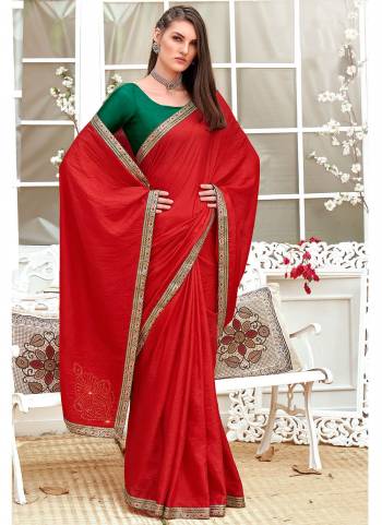 Grab These Casual Wear Saree in Fine Colored Pair With Contrasting Blouse.These Saree Is Fabricated On Vichitra Silk Pair With Art Silk Blouse.Its Beautified With Wevon Border,Swarovski Butta Designer Work.