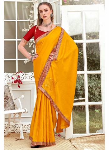 Grab These Casual Wear Saree in Fine Colored Pair With Contrasting Blouse.These Saree Is Fabricated On Vichitra Silk Pair With Art Silk Blouse.Its Beautified With Wevon Border,Swarovski Butta Designer Work.