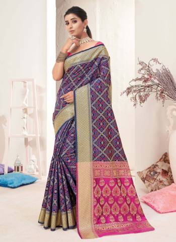 Grab These Saree in Beautiful Colored.These Saree And Blouse Are Fabricated On Patola Silk.Its Beautified With Heavy Wevon Designer Work.