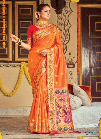 For A Proper Look,Grab These Saree in Fine Colored Pair With Blouse.These Saree And Blouse Are Fabricated On Silk.Its Beautified With Heavy Jari Wevon Designer Work.