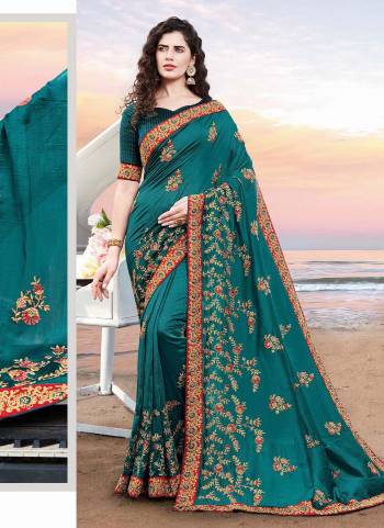 Looking Pretty in These Fine Colored Saree.These Saree And Blouse Are Fabricated On Art Silk.Its Beautified With  Designer Embroidery Work.