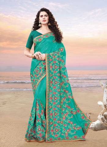 Looking Pretty in These Fine Colored Saree.These Saree And Blouse Are Fabricated On Art Silk.Its Beautified With  Designer Embroidery Work.