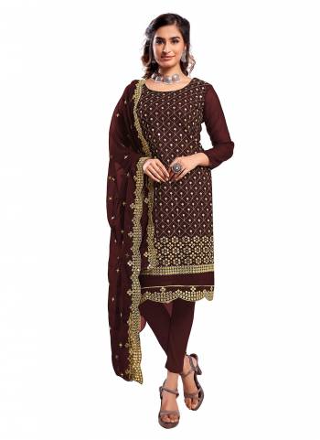 Grab These Suit in Fine Colored Pair With Bottom And Dupatta.These Top And Dupatta Are Fabricated On Georgette Pair With Santoon Bottom.Its Beautified With Designer Mirror Embroidery Work.