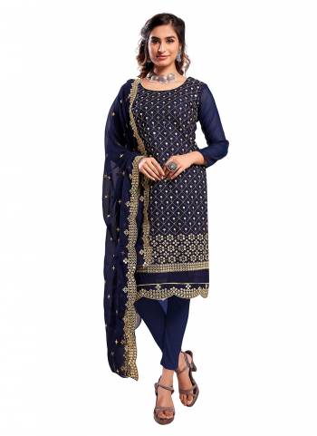 Grab These Suit in Fine Colored Pair With Bottom And Dupatta.These Top And Dupatta Are Fabricated On Georgette Pair With Santoon Bottom.Its Beautified With Designer Mirror Embroidery Work.