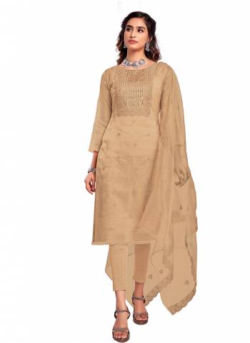 Grab These Suit in Fine Colored Pair With Bottom And Dupatta.These Top And Dupatta Are Fabricated On Organza Pair With Santoon Bottom.Its Beautified With Designer Sequance Embroidery Work.